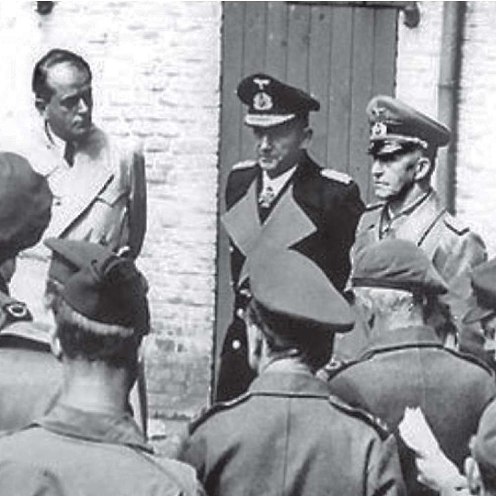 v.l.n.r.: Karl Dönitz, Albert Speer, Alfred Jodl. Foto: Landeszentrale für politische Bildung 2012