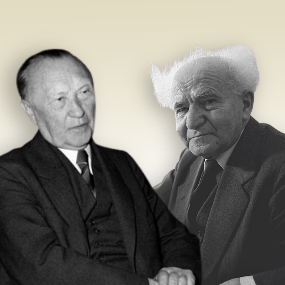 Collage von Konrad Adenauer und David Ben-Gurion