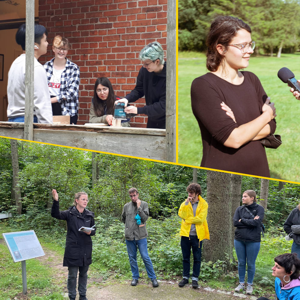 Collage mit Jugendlichen aus den Jugend erinenrt Projekten